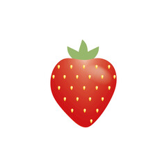 Ripe juicy red strawberries isolated on a white background. Vegetables, fruits and sweet berries. Vector illustration of a cartoon. Cake decoration, celebration, cooking for Breakfast.