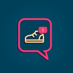 speech bubble with shoe