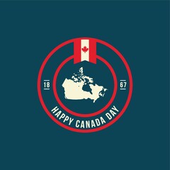 Happy Canada day label