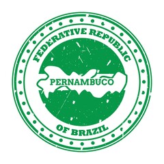 pernambuco map stamp