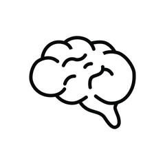 Vector black icon for human brain. Line style. EPS 10.