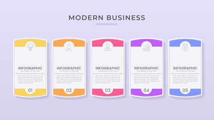 3D and paper cut style Infographic design organization chart process template with editable text.