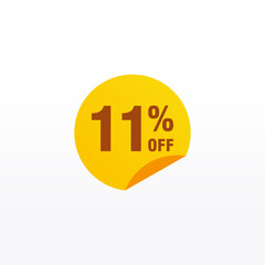 11 discount, Sales Vector badges for Labels, , Stickers, Banners, Tags, Web Stickers, New offer. Discount origami sign banner
