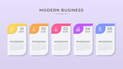 3D and paper cut style Infographic design organization chart process template with editable text.