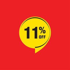 11 discount, Sales Vector badges for Labels, , Stickers, Banners, Tags, Web Stickers, New offer. Discount origami sign banner