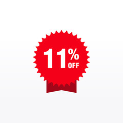 11 discount, Sales Vector badges for Labels, , Stickers, Banners, Tags, Web Stickers, New offer. Discount origami sign banner