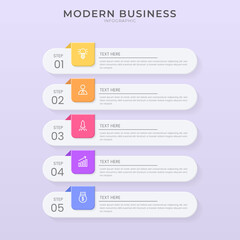 3D and paper cut style Infographic design organization chart process template with editable text.