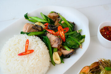 Stir Fried Chinese Kale with Salted