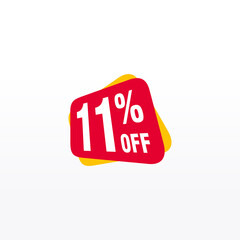 11 discount, Sales Vector badges for Labels, , Stickers, Banners, Tags, Web Stickers, New offer. Discount origami sign banner