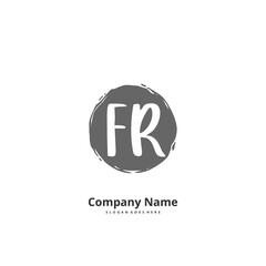 Obraz premium F R FR Initial handwriting and signature logo design with circle. Beautiful design handwritten logo for fashion, team, wedding, luxury logo.