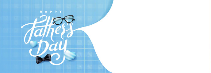 Happy Fathers Day banner background.Promotion and shopping template.Happy Fathers Day calligraphy.