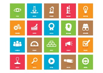 collection of business strategy icons
