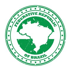 brazil map stamp