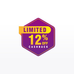 12 discount, Sales Vector badges for Labels, , Stickers, Banners, Tags, Web Stickers, New offer. Discount origami sign banner