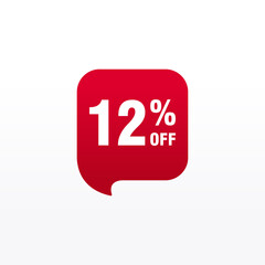 12 discount, Sales Vector badges for Labels, , Stickers, Banners, Tags, Web Stickers, New offer. Discount origami sign banner