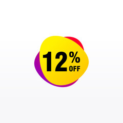 12 discount, Sales Vector badges for Labels, , Stickers, Banners, Tags, Web Stickers, New offer. Discount origami sign banner