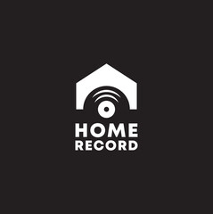 Home Record Logo Design Template Vector Illustration