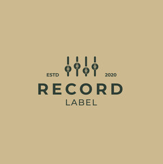 Record Label Logo Design Template Vector Illustration