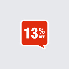 13 discount, Sales Vector badges for Labels, , Stickers, Banners, Tags, Web Stickers, New offer. Discount origami sign banner