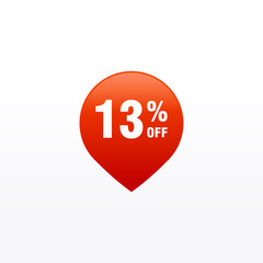 13 discount, Sales Vector badges for Labels, , Stickers, Banners, Tags, Web Stickers, New offer. Discount origami sign banner