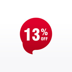 13 discount, Sales Vector badges for Labels, , Stickers, Banners, Tags, Web Stickers, New offer. Discount origami sign banner