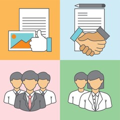 Collection of business icons