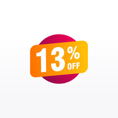 13 discount, Sales Vector badges for Labels, , Stickers, Banners, Tags, Web Stickers, New offer. Discount origami sign banner
