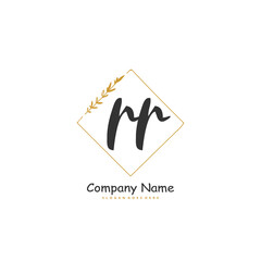 R RR Initial handwriting and signature logo design with circle. Beautiful design handwritten logo for fashion, team, wedding, luxury logo.