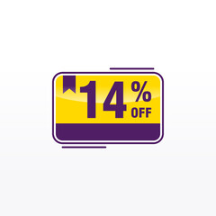 14 discount, Sales Vector badges for Labels, , Stickers, Banners, Tags, Web Stickers, New offer. Discount origami sign banner