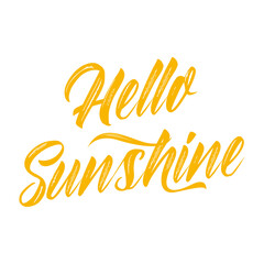 Hello sunshine. Best being unique spring quote. Modern calligraphy and hand lettering.