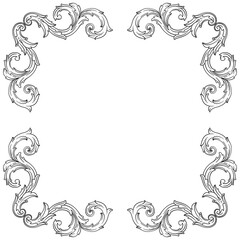 Classical baroque vector of vintage element for design. Decorative design element filigree calligraphy vector. You can use for wedding decoration of greeting card and laser cutting.