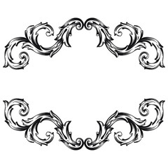 Classical baroque vector of vintage element for design. Decorative design element filigree calligraphy vector. You can use for wedding decoration of greeting card and laser cutting.