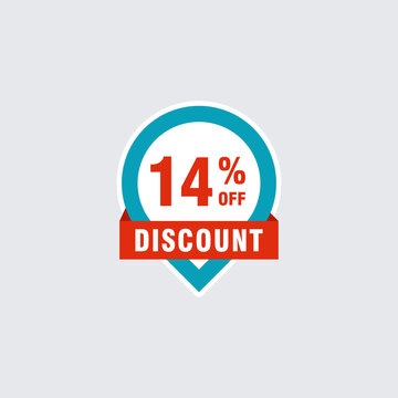 14 discount, Sales Vector badges for Labels, , Stickers, Banners, Tags, Web Stickers, New offer. Discount origami sign banner