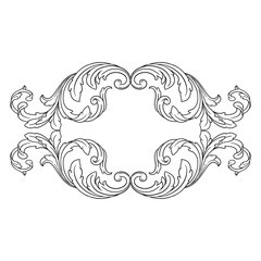 Classical baroque vector of vintage element for design. Decorative design element filigree calligraphy vector. You can use for wedding decoration of greeting card and laser cutting.