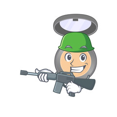 A charming army highlighter cartoon picture style having a machine gun