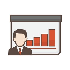 Businessman with bar graph