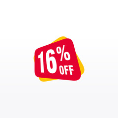 16 discount, Sales Vector badges for Labels, , Stickers, Banners, Tags, Web Stickers, New offer. Discount origami sign banner