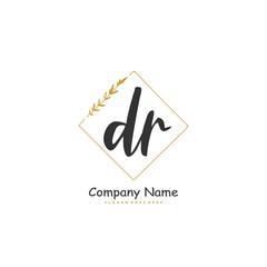 D R DR Initial handwriting and signature logo design with circle. Beautiful design handwritten logo for fashion, team, wedding, luxury logo.