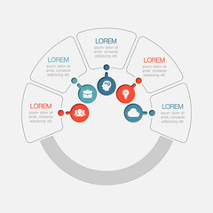 Obraz premium Vector iInfographic template for business, presentations, web design, 5 steps, options.