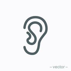 Ear listening hearing audio sound waves vector. EPS 10