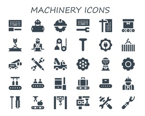 machinery icon set