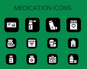 Modern Simple Set of medication Vector filled Icons