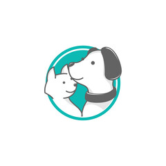 Illustration of dog and cat logo vector The Concept of Isolated Technology. Flat Cartoon Style Suitable for Landing Web Pages, Banners, Flyers, Stickers, Cards