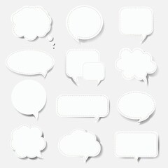 Speech Bubble Set White Background With Gradient Mesh, Vector Illustration