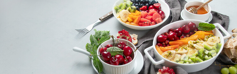 Bowl of healthy fresh fruit salad