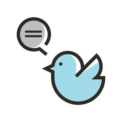 A bird with speech bubble illustration.