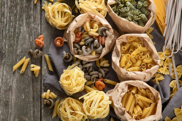 Different type of pasta.