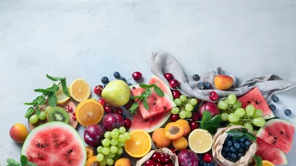 Rolgordijnen Fresh healthy fruits © bit24