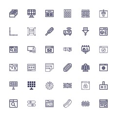 Editable 36 panel icons for web and mobile