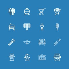 Editable 16 grilling icons for web and mobile